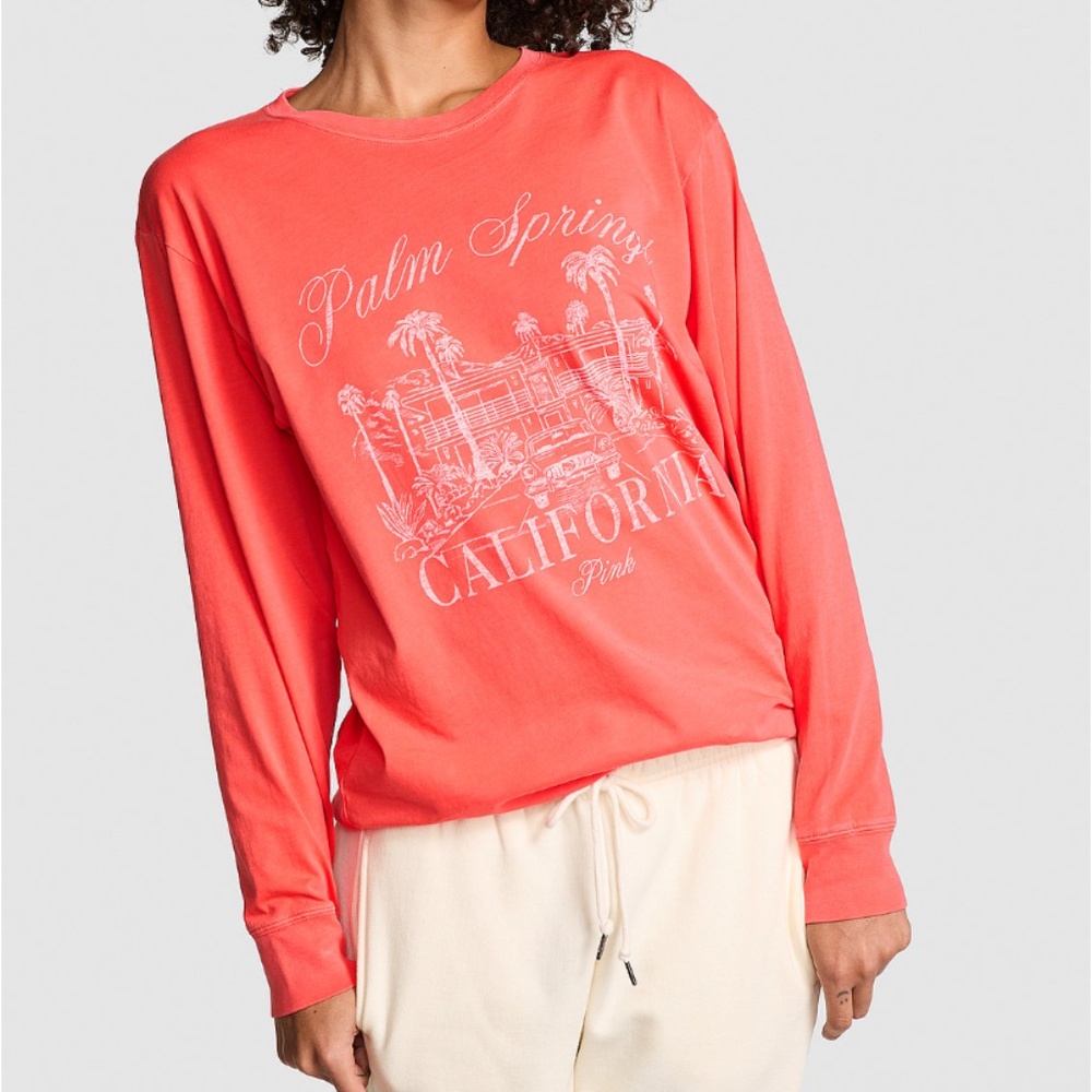 Victoria’s Secret PINK Campus Tee Hot Orange XL NWT
